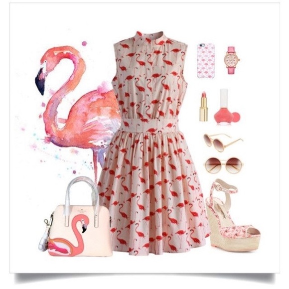 Chicwish Flamingo Print Mini Dress in Pink - Picture 10 of 16